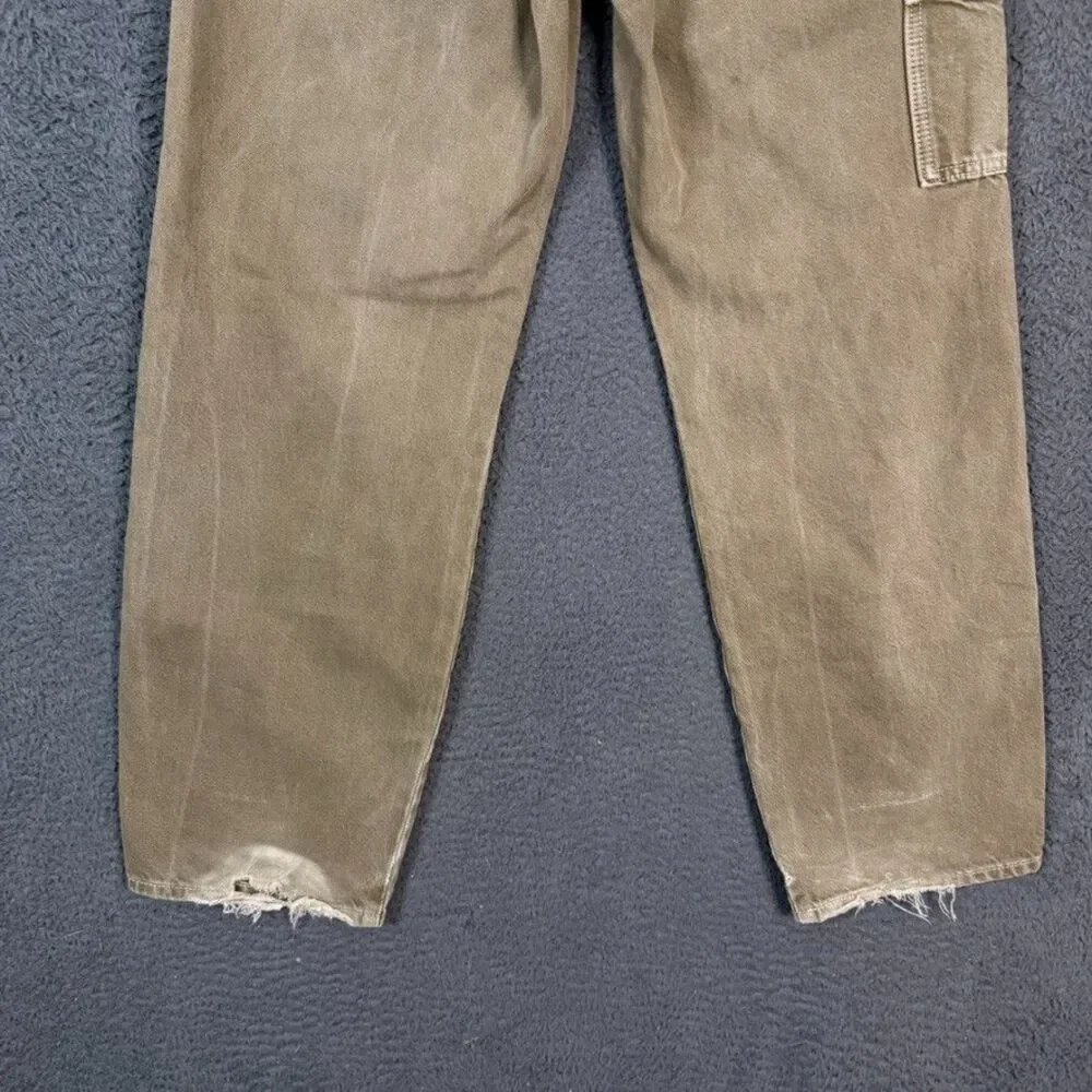 Levis Jeans Womens 27 Brown Dad Utility Carpenter Relaxed Fit Premium Denim